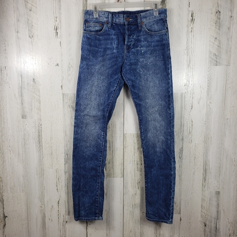 &denim mens slim low waist acid wash jeans size 29/32